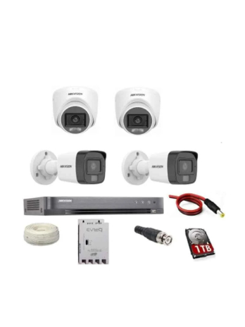 HIKVISION FULL HD 5MP CAMERAS COMBO KIT , 2 BULLET CAMERAS + 2 DOME CAMERAS+1TB HARD DISC+ WIRE ROLL +SUPPLY & ALL REQUIRED CONNECTORS+DVR Security Camera  (1 TB, 4 Channel)