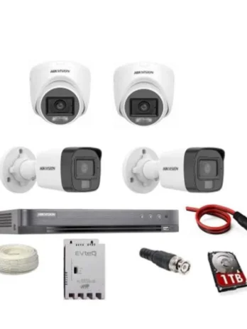 HIKVISION FULL HD 5MP CAMERAS COMBO KIT , 2 BULLET CAMERAS + 2 DOME CAMERAS+1TB HARD DISC+ WIRE ROLL +SUPPLY & ALL REQUIRED CONNECTORS+DVR Security Camera  (1 TB, 4 Channel)