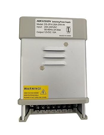 HIKVISION 8 Channel 12V 10A Switch Power Supply CCTV/SMPS DS-2FA120A-DW-IN + USEWELL DC Connector