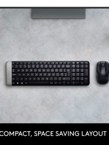 Logitech MK215 Wireless Keyboard and Mouse Combo, 2.4 GHz Wireless, 3 Years Warranty, Compact Design, 2-Year Battery Life(Keyboard),5 Month Battery Life(Mouse) PC/Laptop- Black