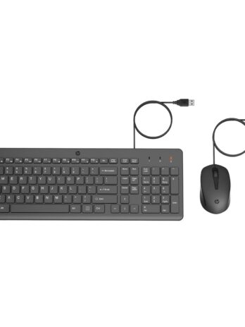 HP 150 Wired Keyboard and Mouse Combo with Instant USB Plug-and-Play Setup, 12 Shortcut Keys, 6 Adjustable Slope Keyboard and 1600 DPI Optical Sensor Mouse (3-Years Warranty, 240J7AA)