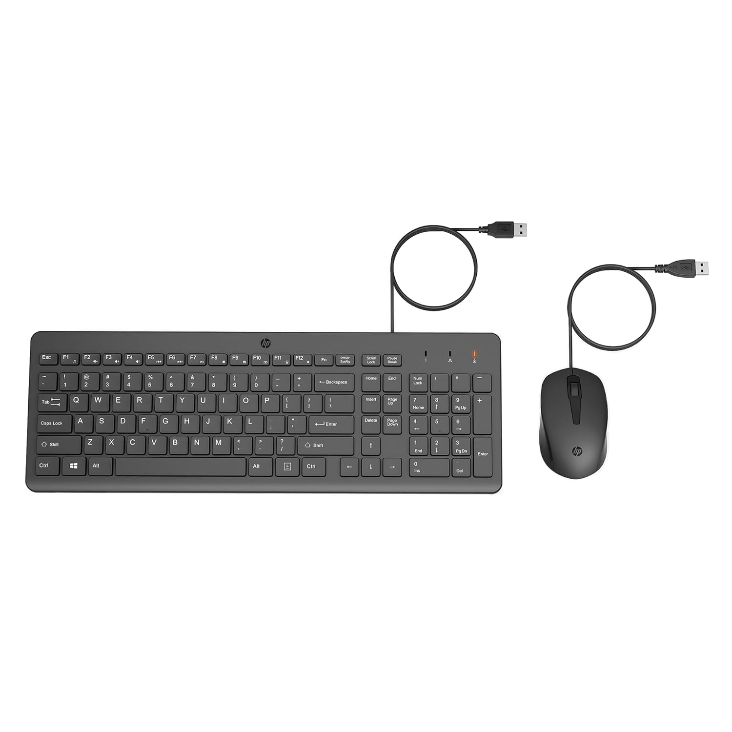 HP 150 Wired Keyboard and Mouse Combo with Instant USB Plug-and-Play Setup, 12 Shortcut Keys, 6 Adjustable Slope Keyboard and 1600 DPI Optical Sensor Mouse (3-Years Warranty, 240J7AA) - Image 2