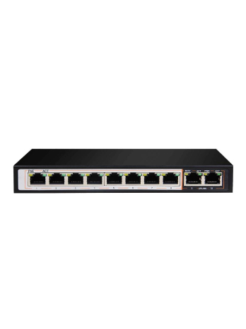 D-Link Unmanaged Switches 8GE PoE+ 2GE Uplink 250m PoE Switch DGS-1010P-E