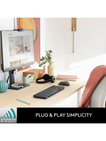 Logitech MK215 Wireless Keyboard and Mouse Combo, 2.4 GHz Wireless, 3 Years Warranty, Compact Design, 2-Year Battery Life(Keyboard),5 Month Battery Life(Mouse) PC/Laptop- Black